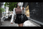 【衣装:レザーフレアスカート】ビーチク晒して可愛い系レースTバックを穿いたM気質MAXのド変態OL嬢♪