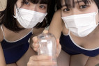 現役18才まりなちゃん&ららちゃん!制服グラビアのつもりがスク水オナホでツインシュート!?【4K】