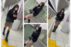 ブーツミニスカJD ~地下鉄のエスカレーター