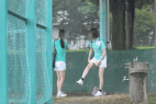 (2人収録!)雨の濡れ濡れお着替えはおっぱいおま○こ丸見え状態!