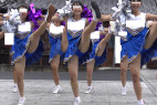 青ユニが眩しい激カワ揃いの応援チアチームパート① 美少女揃いのハイキック応援演技は最高